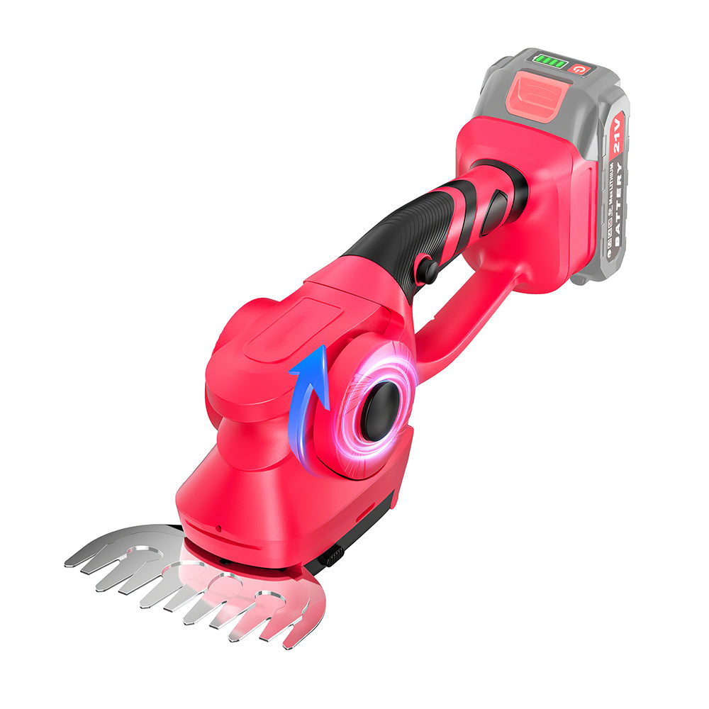Cordless Hedge Trimmer and Lawn Mower with Dual Batteries