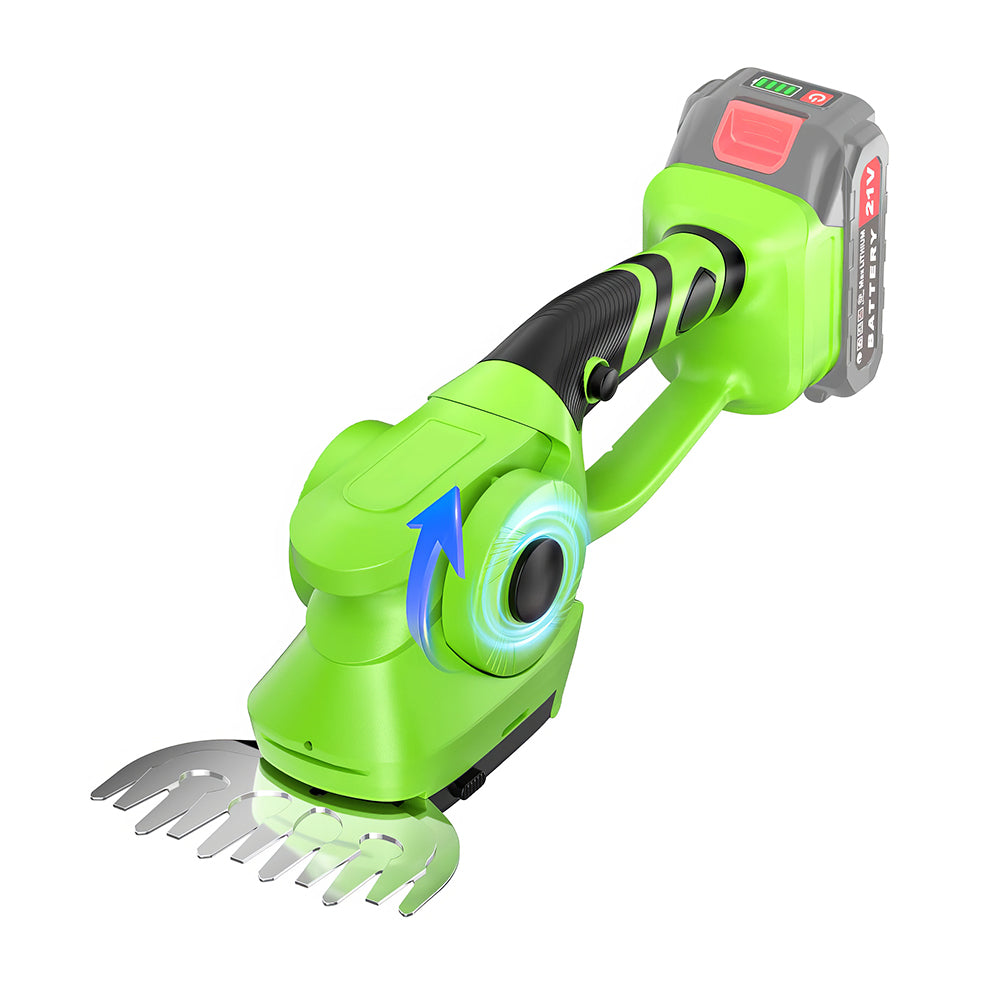 Cordless Hedge Trimmer and Lawn Mower with Dual Batteries