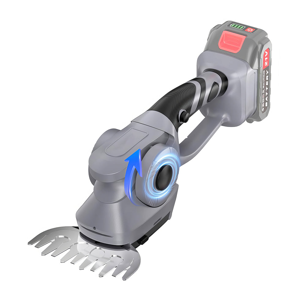 Cordless Hedge Trimmer and Lawn Mower with Dual Batteries
