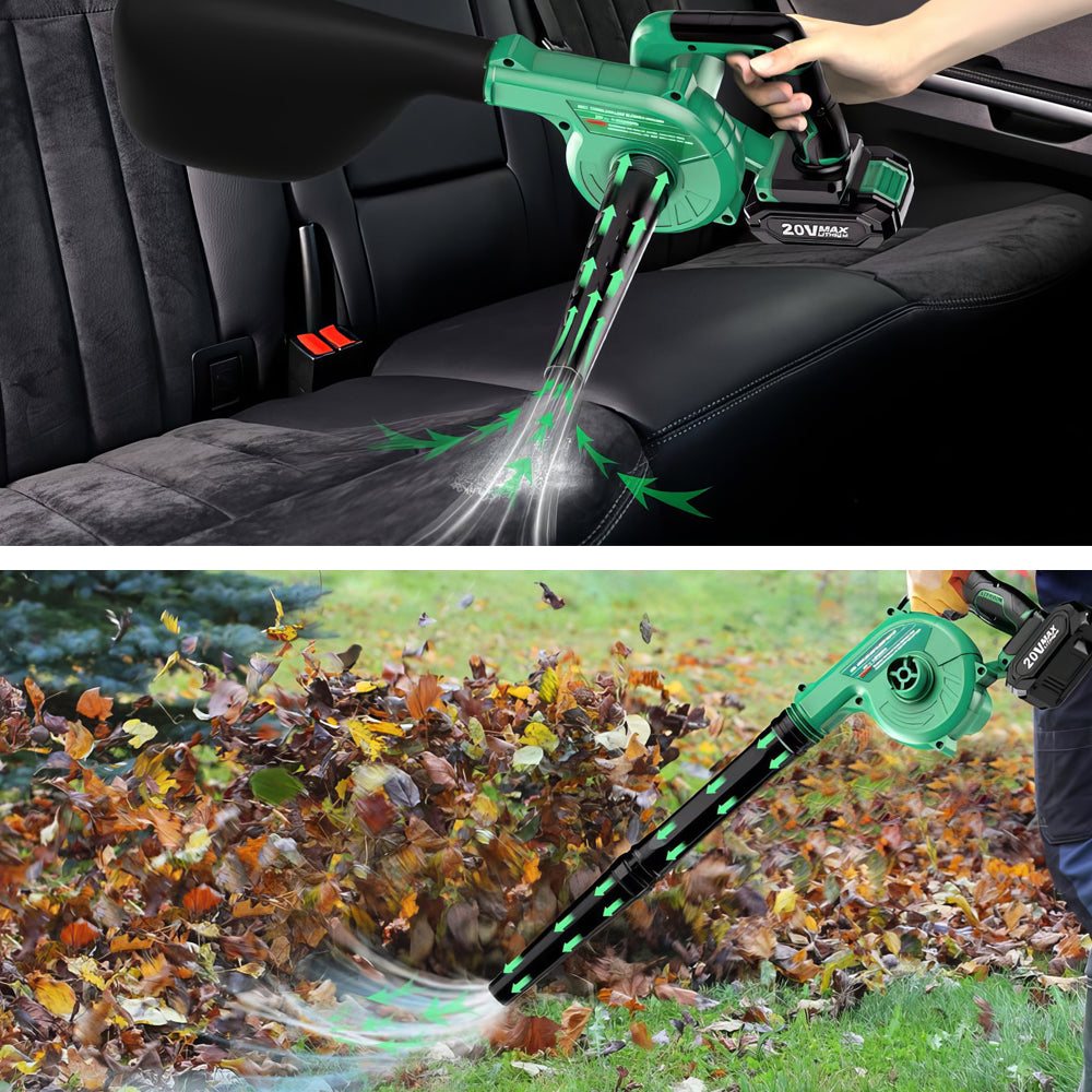 20V Cordless Leaf Blower Vacuum Inflator Deflator with Batteries