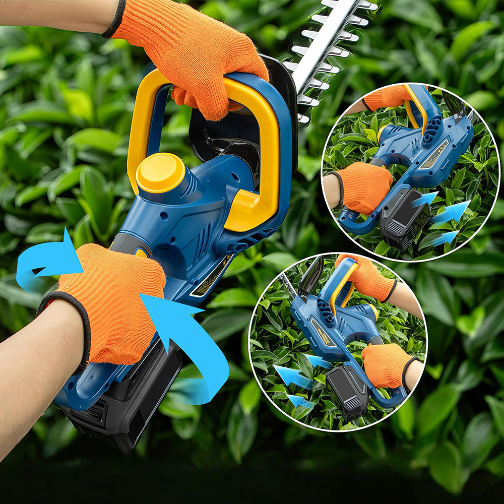 Cordless Hedge Trimmer 22 Inch Dual Action Blade with Rotating Handle