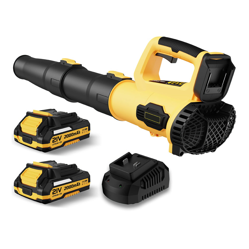 21V Cordless Leaf Blower 2 Batteries Fast Charger
