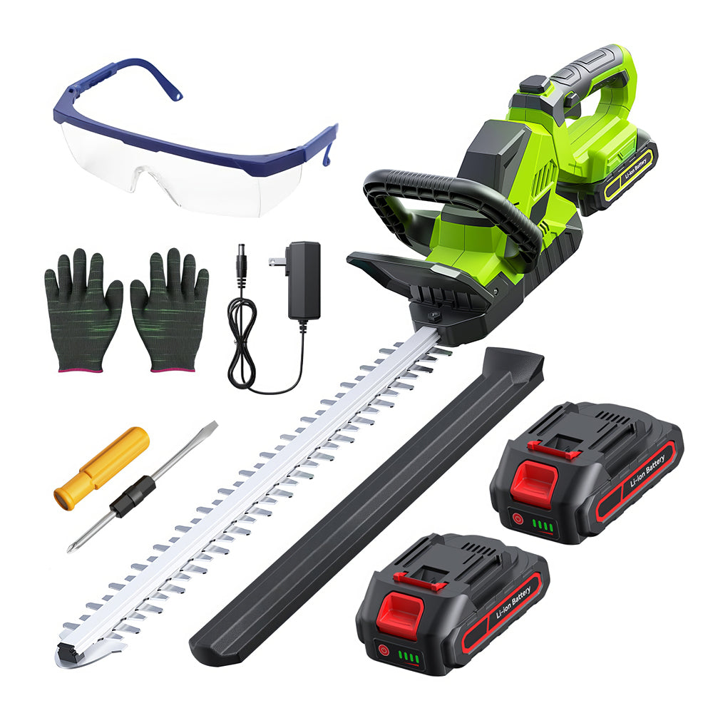 Cordless Hedge Trimmer 20 Inch with Dual Battery and Rotating Head