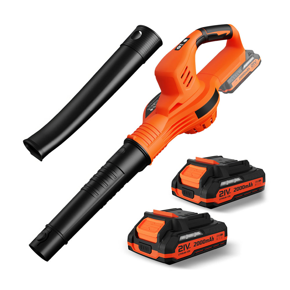 21V Cordless Leaf Blower with 2 Batteries Fast Charger
